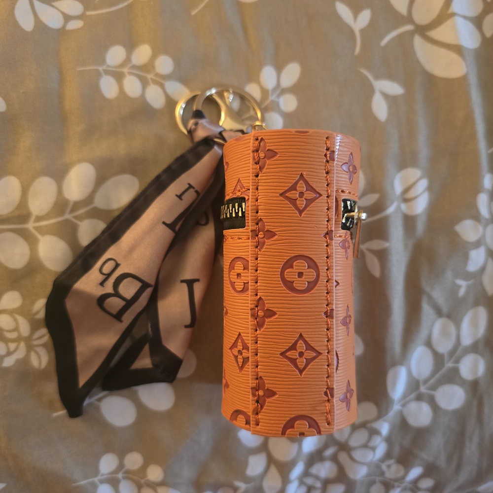 Orange Patterned Women’s Accessory Case - image 2